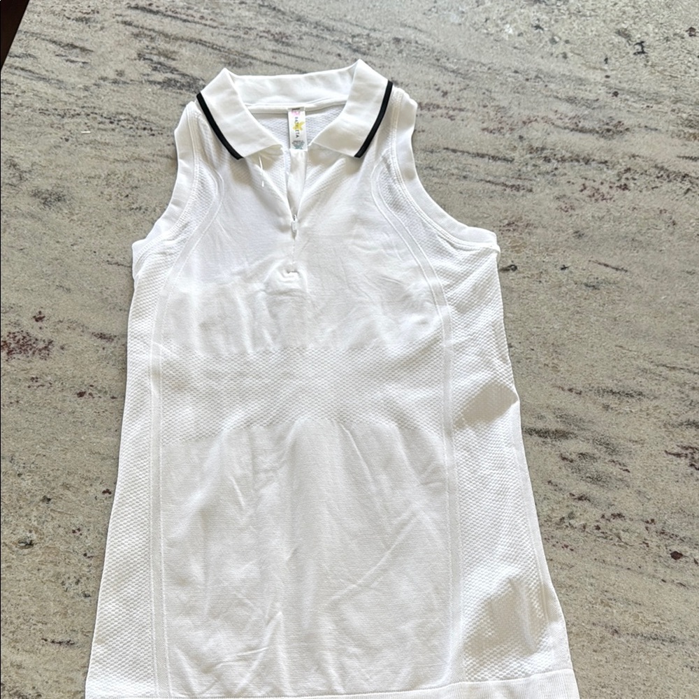 White Sleeveless Polo Shirt